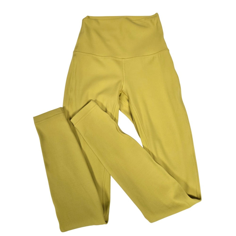 Lululemon Align High Rise Pant 28" Double Leggings Nulu Buttery Soft Yellow Sz 0